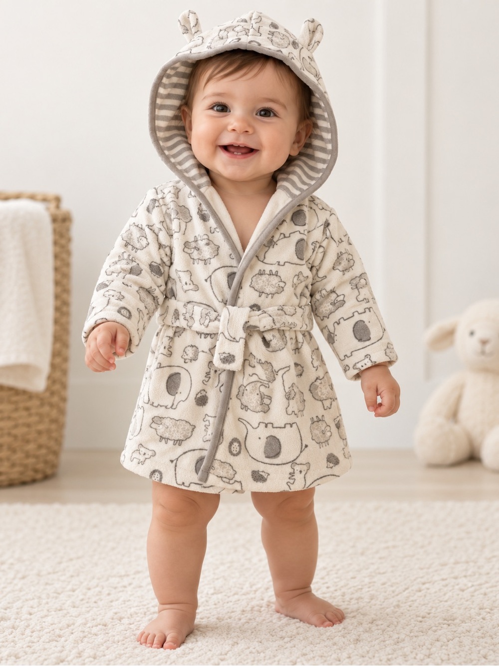 Just One You by Carter’s Baby 0-9M Hooded Animal Print Bathrobe